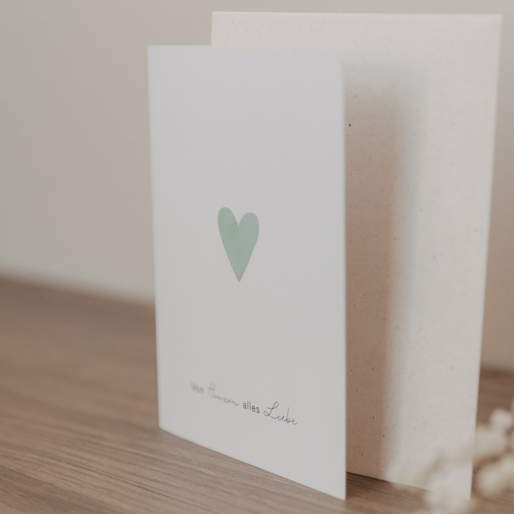 Carte pliée cœur menthe (VE = 10 pcs.)