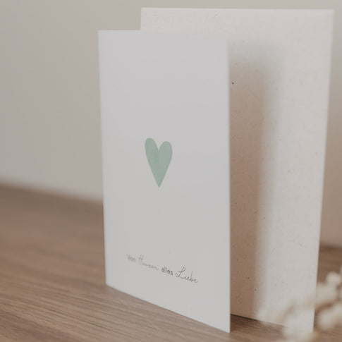Carte pliée cœur menthe (VE = 10 pcs.)