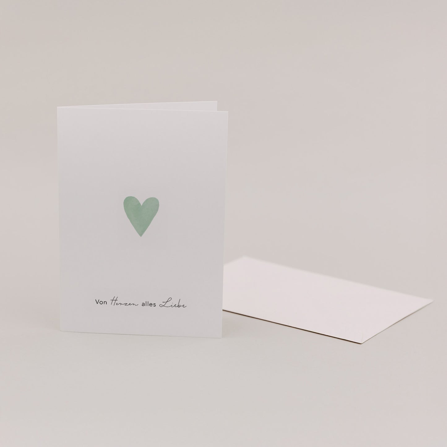 Carte pliée cœur menthe (VE = 10 pcs.)