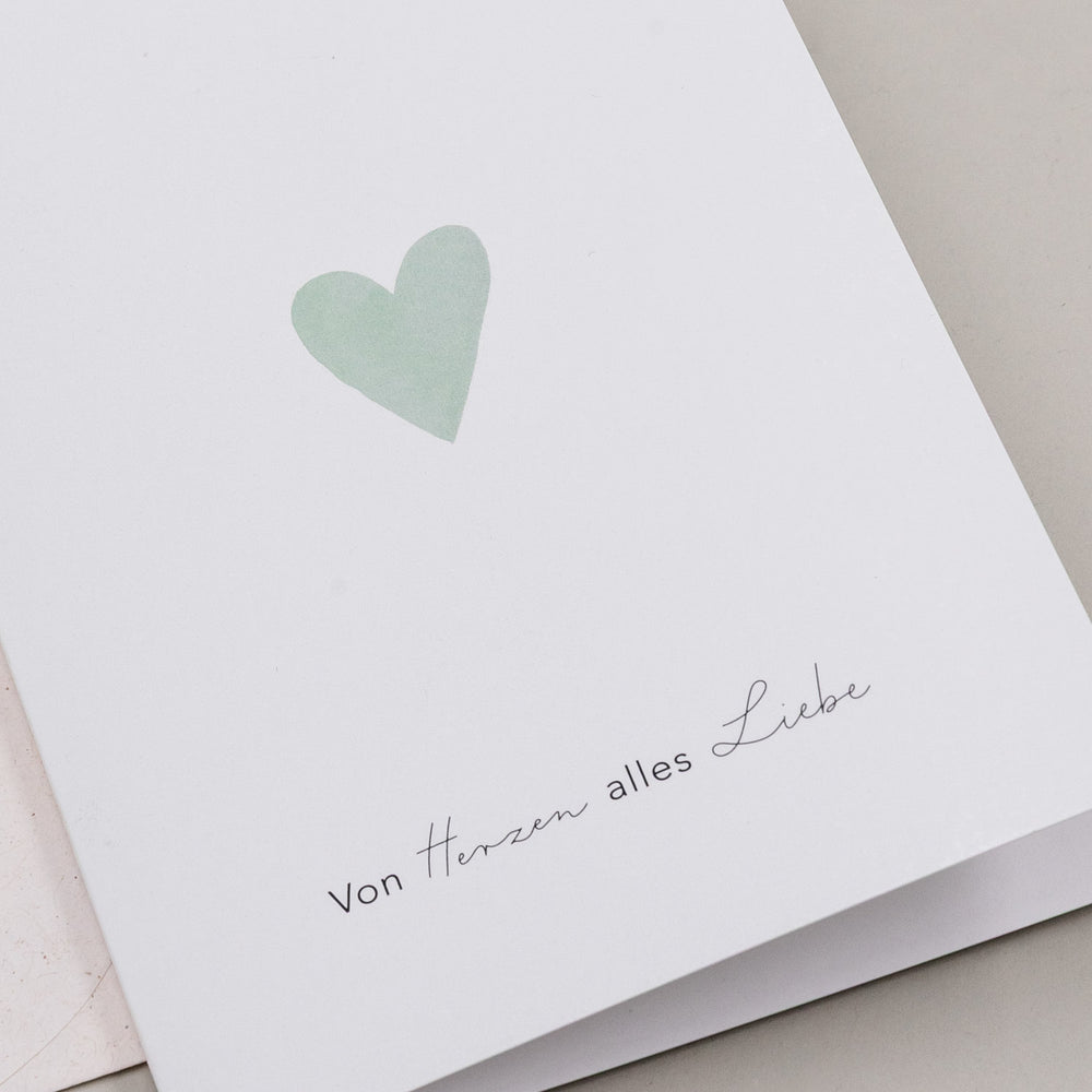 Carte pliée cœur menthe (VE = 10 pcs.)