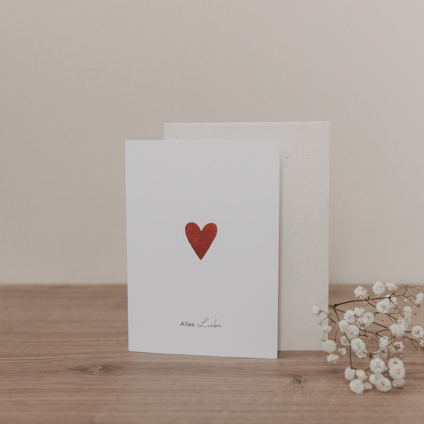 Carte pliée cœur rouge (VE = 10 pcs.)