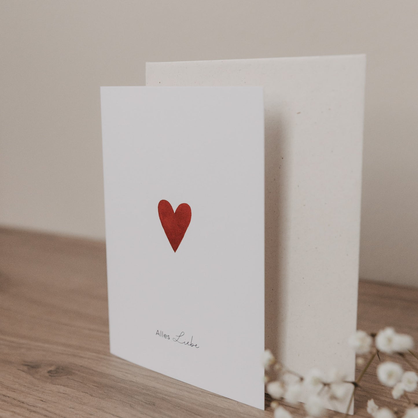 Carte pliée cœur rouge (VE = 10 pcs.)
