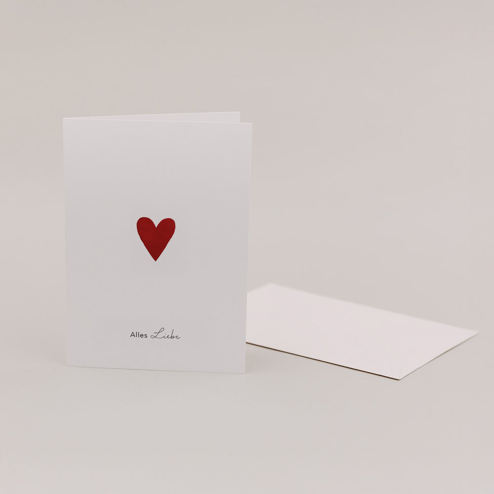 Carte pliée cœur rouge (VE = 10 pcs.)