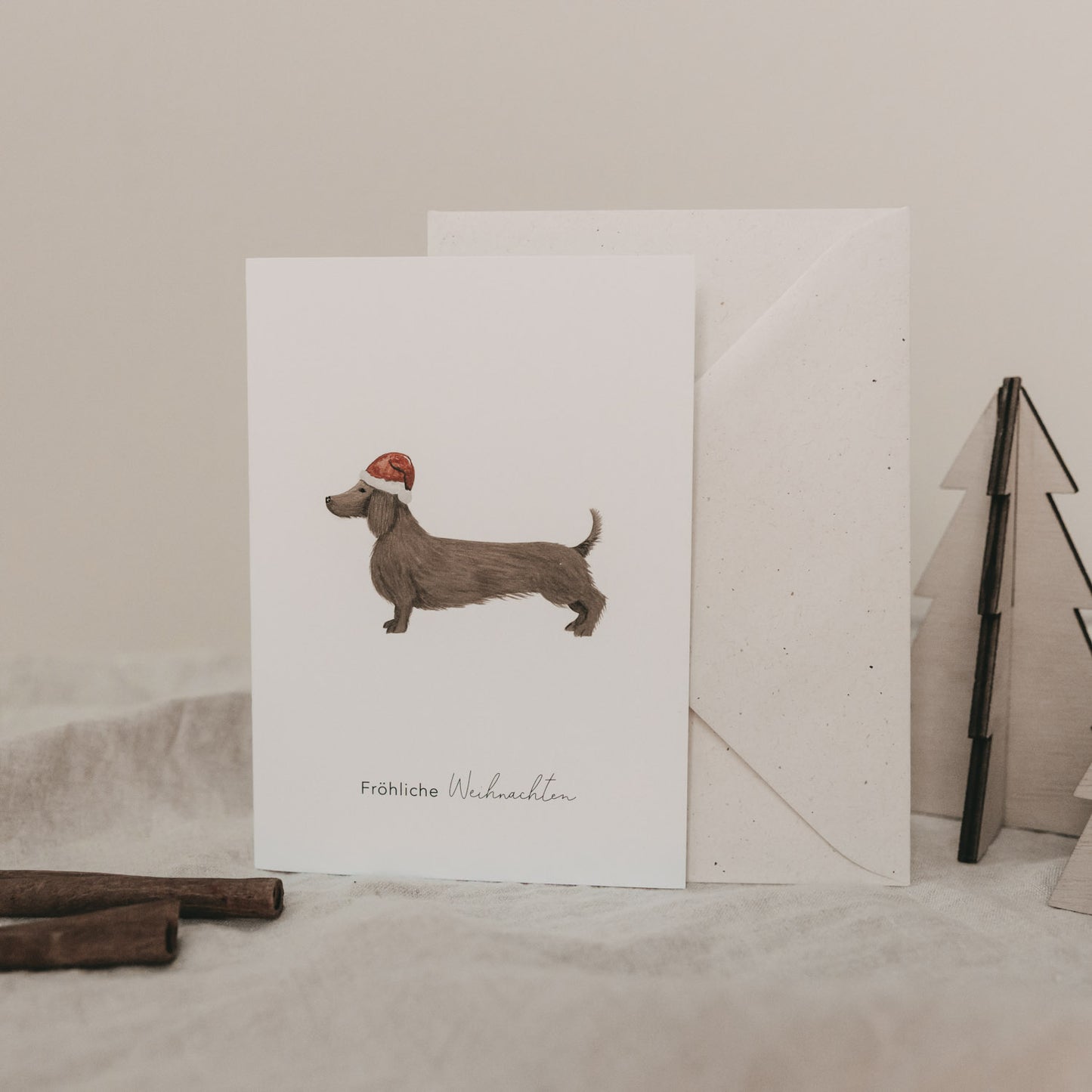 Carte pliable Teckel de Noël (VE = 10 pcs.)