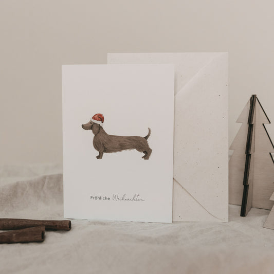 Klappkarte Weihnachtsdackel (VE = 10 Stk.)
