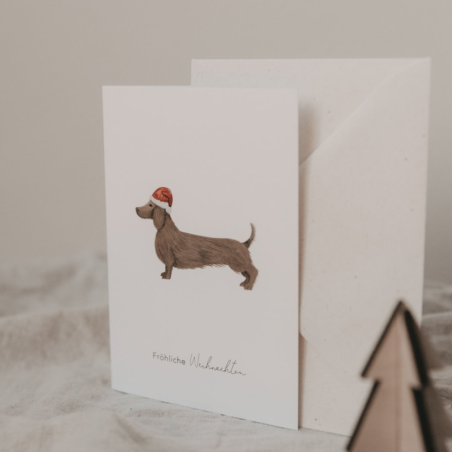 Carte pliable Teckel de Noël (VE = 10 pcs.)