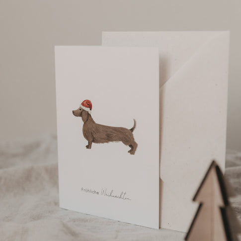 Carte pliable Teckel de Noël (VE = 10 pcs.)