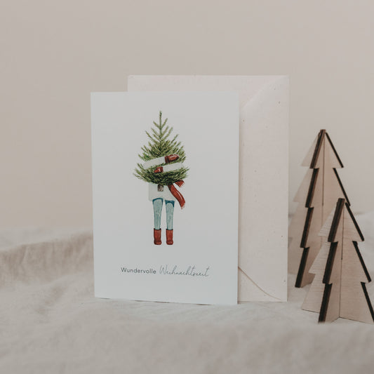 Klappkarte Weihnachtsmädchen (VE = 10 Stk.)
