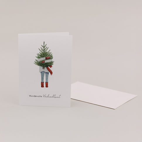 Folded card Christmas girl (PU = 10 pcs.)