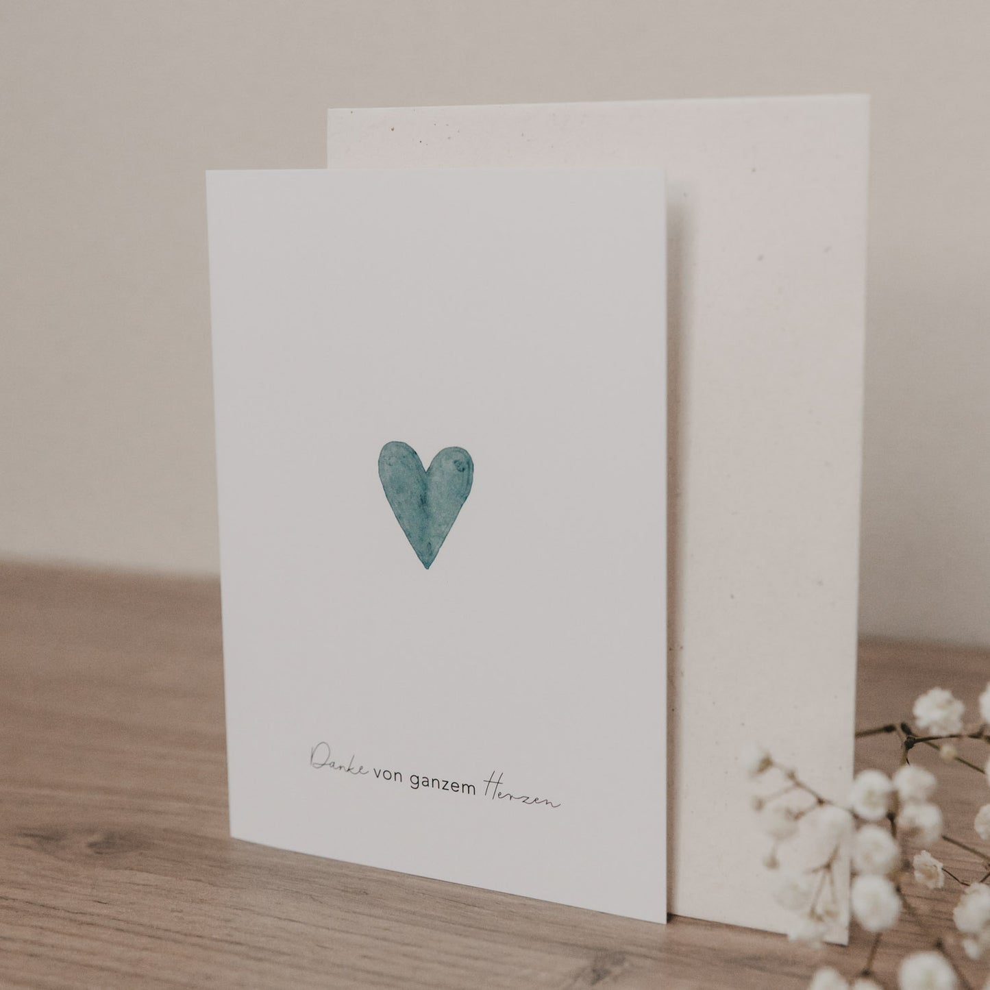 Folded card heart blue (pack = 10 pcs.)