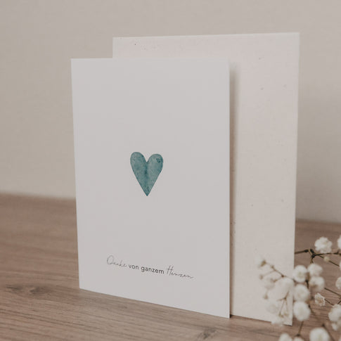 Folded card heart blue (pack = 10 pcs.)