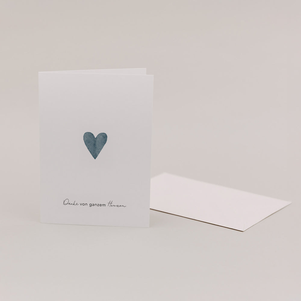Folded card heart blue (pack = 10 pcs.)