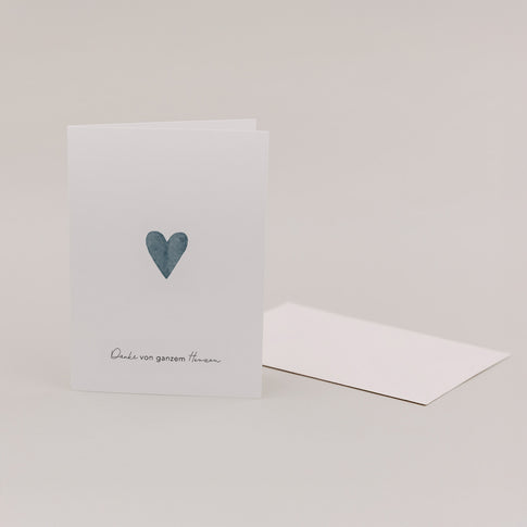 Folded card heart blue (pack = 10 pcs.)