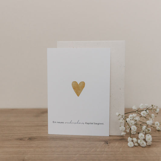 Klappkarte Herz gold (VE = 10 Stk.)