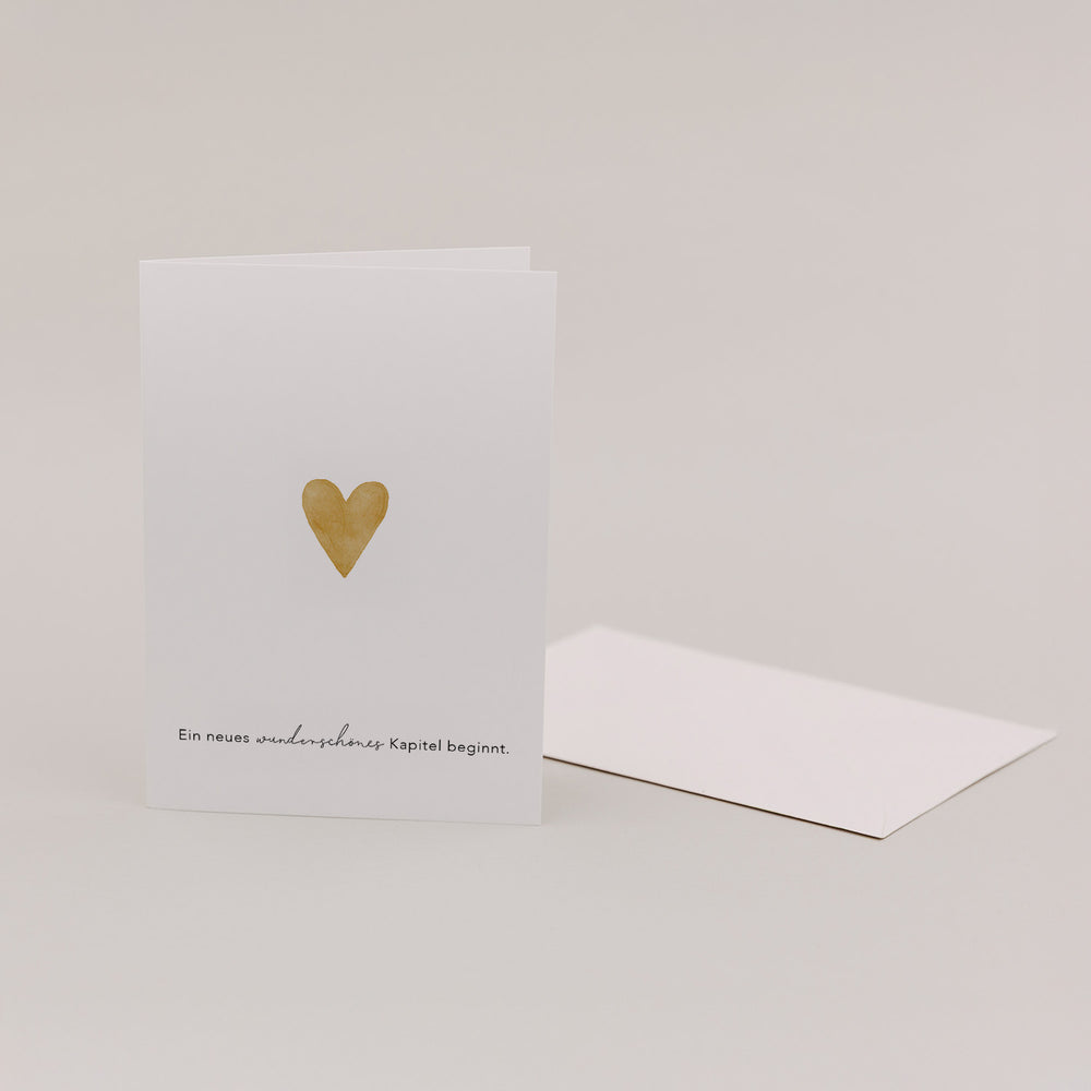 Carte pliée cœur or (VE = 10 pcs.)