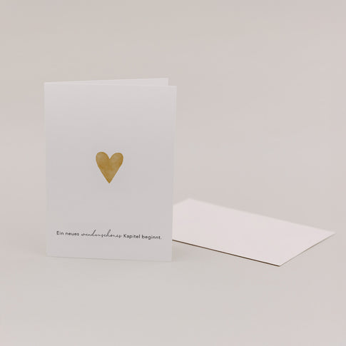 Carte pliée cœur or (VE = 10 pcs.)