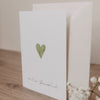 Folded card heart green (pack = 10 pcs.)