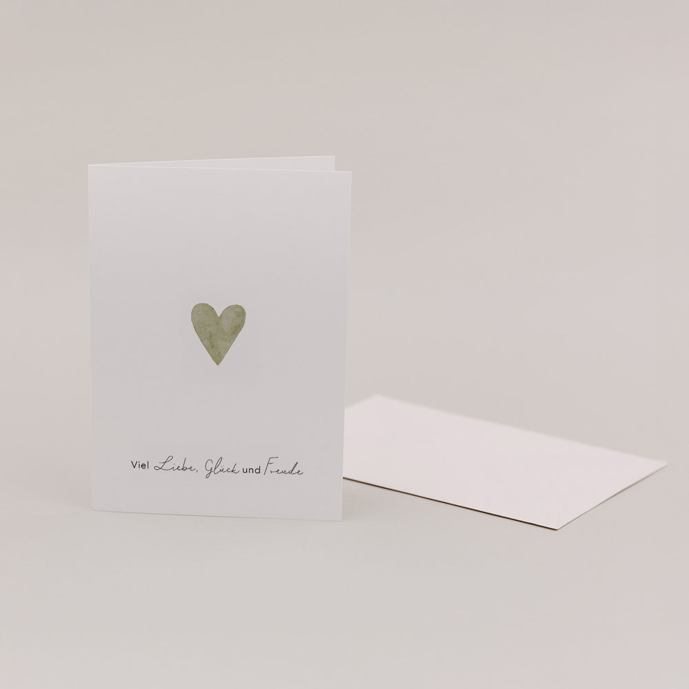 Folded card heart green (pack = 10 pcs.)