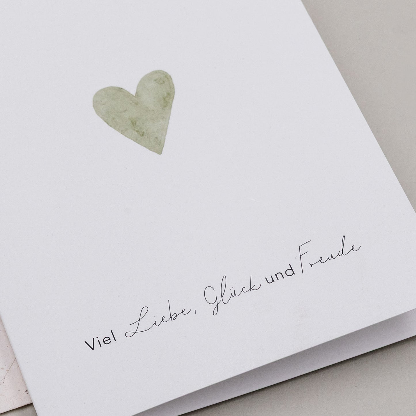 Folded card heart green (pack = 10 pcs.)