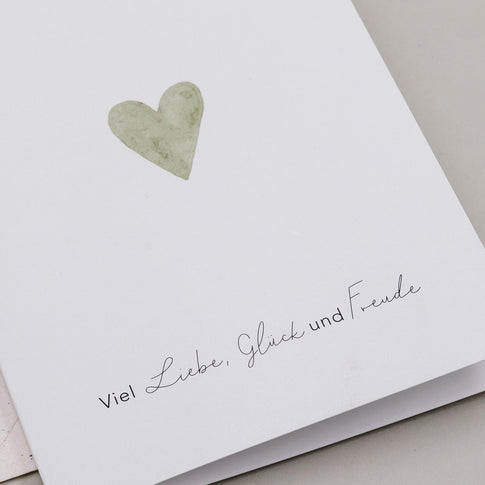 Folded card heart green (pack = 10 pcs.)