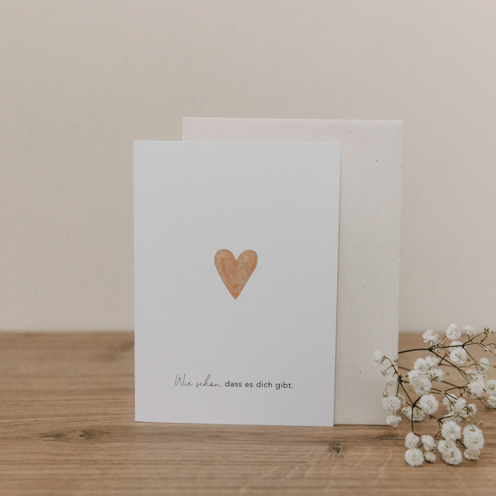 Folded card heart orange (pack = 10 pcs.)
