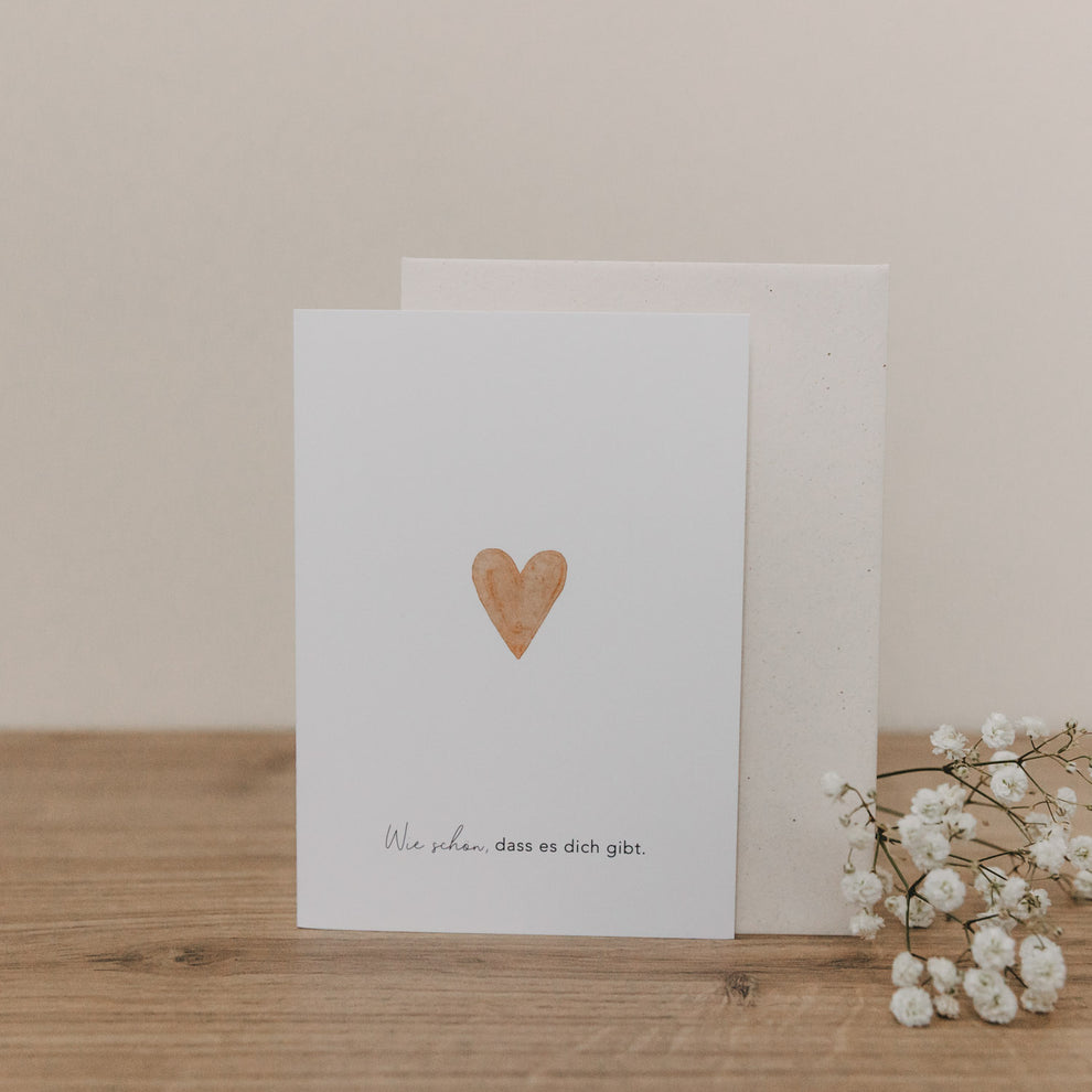 Folded card heart orange (pack = 10 pcs.)