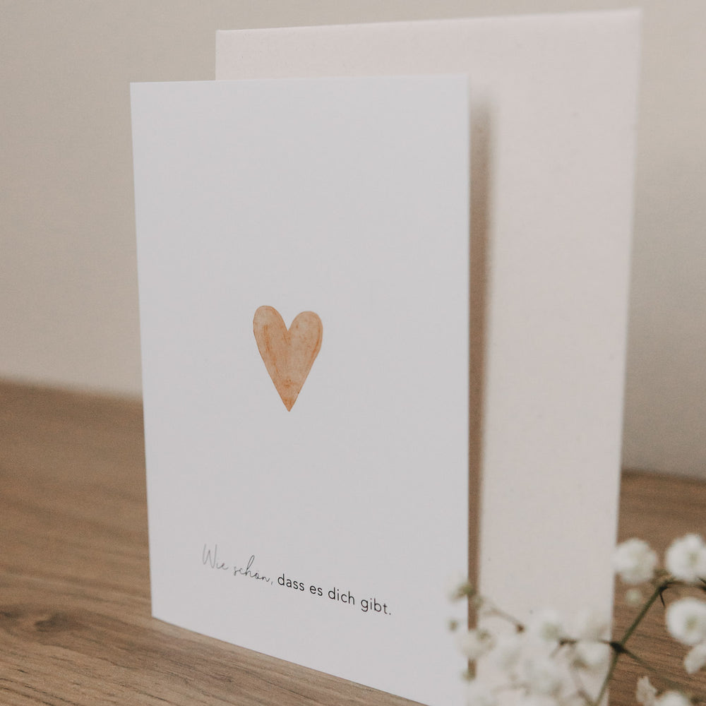 Folded card heart orange (pack = 10 pcs.)