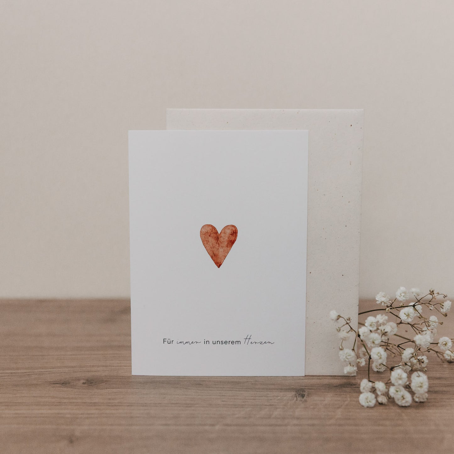 Folded card heart light red (PU = 10 pcs.)