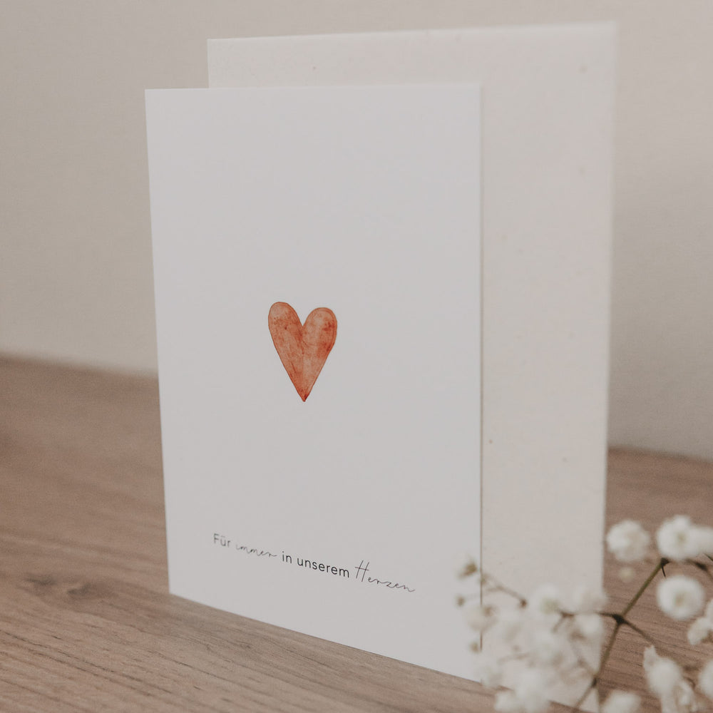 Folded card heart light red (PU = 10 pcs.)