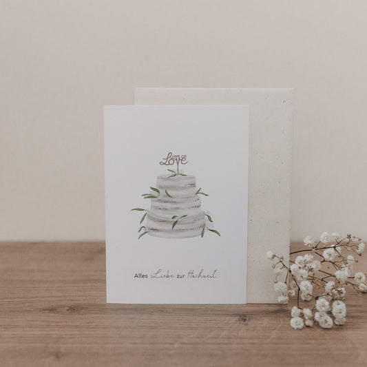 Klappkarte Hochzeitstorte (VE = 10 Stk.)