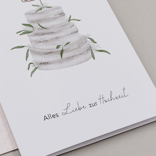 Klappkarte Hochzeitstorte (VE = 10 Stk.)