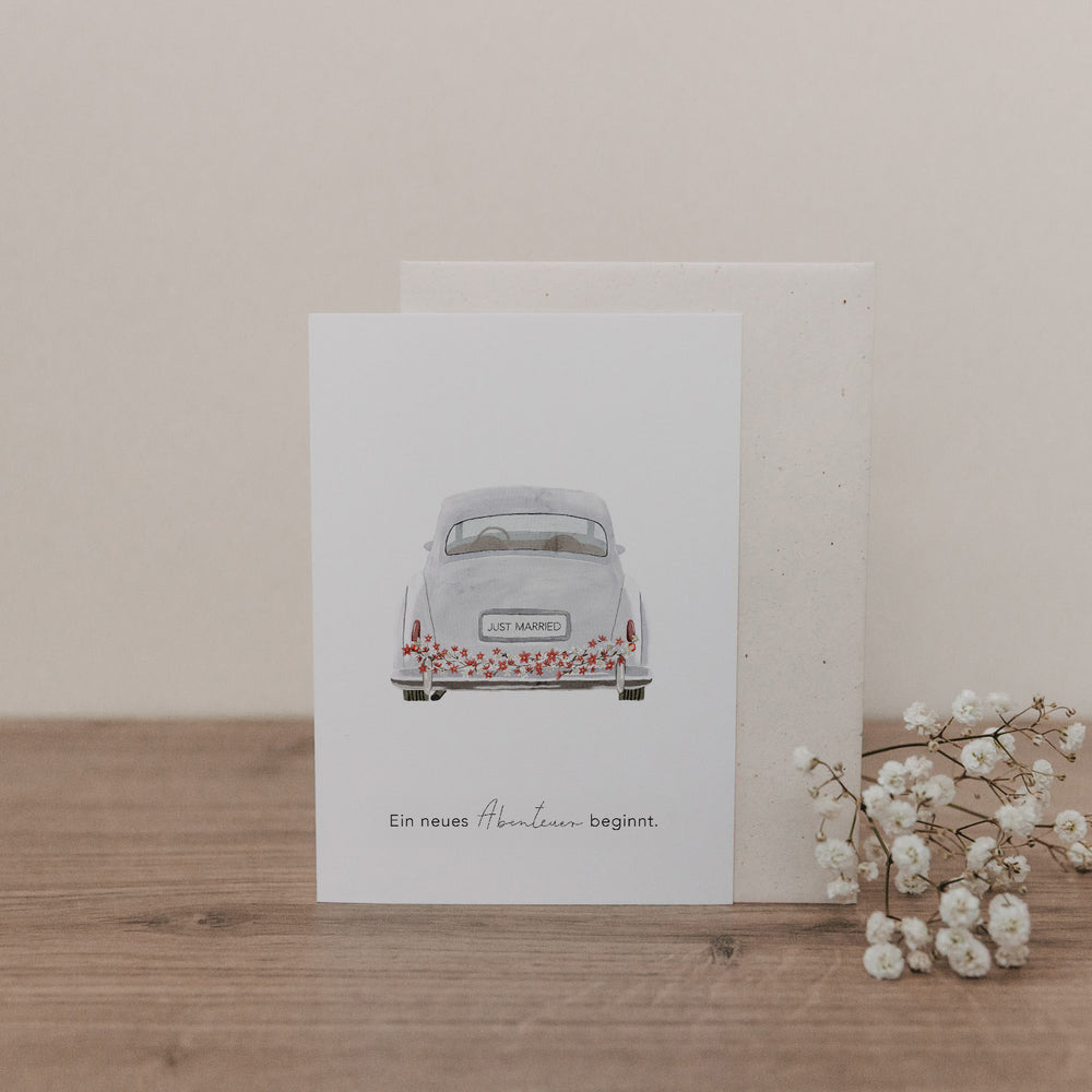 Klappkarte Hochzeitsauto (VE = 10 Stk.)
