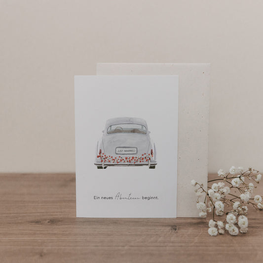 Klappkarte Hochzeitsauto (VE = 10 Stk.)