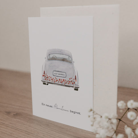 Klappkarte Hochzeitsauto (VE = 10 Stk.)