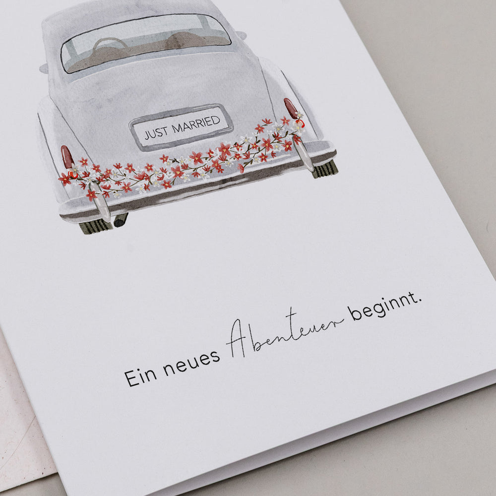 Klappkarte Hochzeitsauto (VE = 10 Stk.)