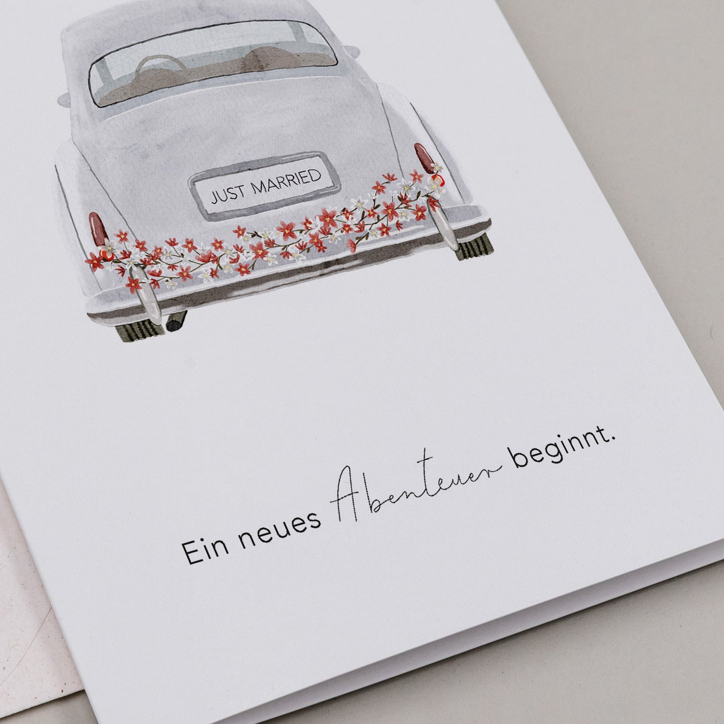 Klappkarte Hochzeitsauto (VE = 10 Stk.)