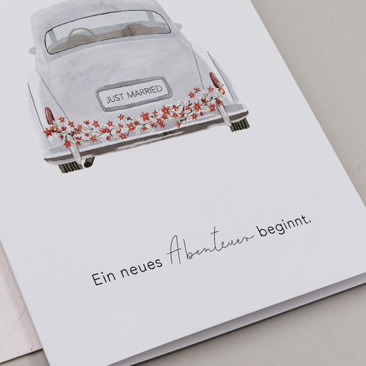 Klappkarte Hochzeitsauto (VE = 10 Stk.)