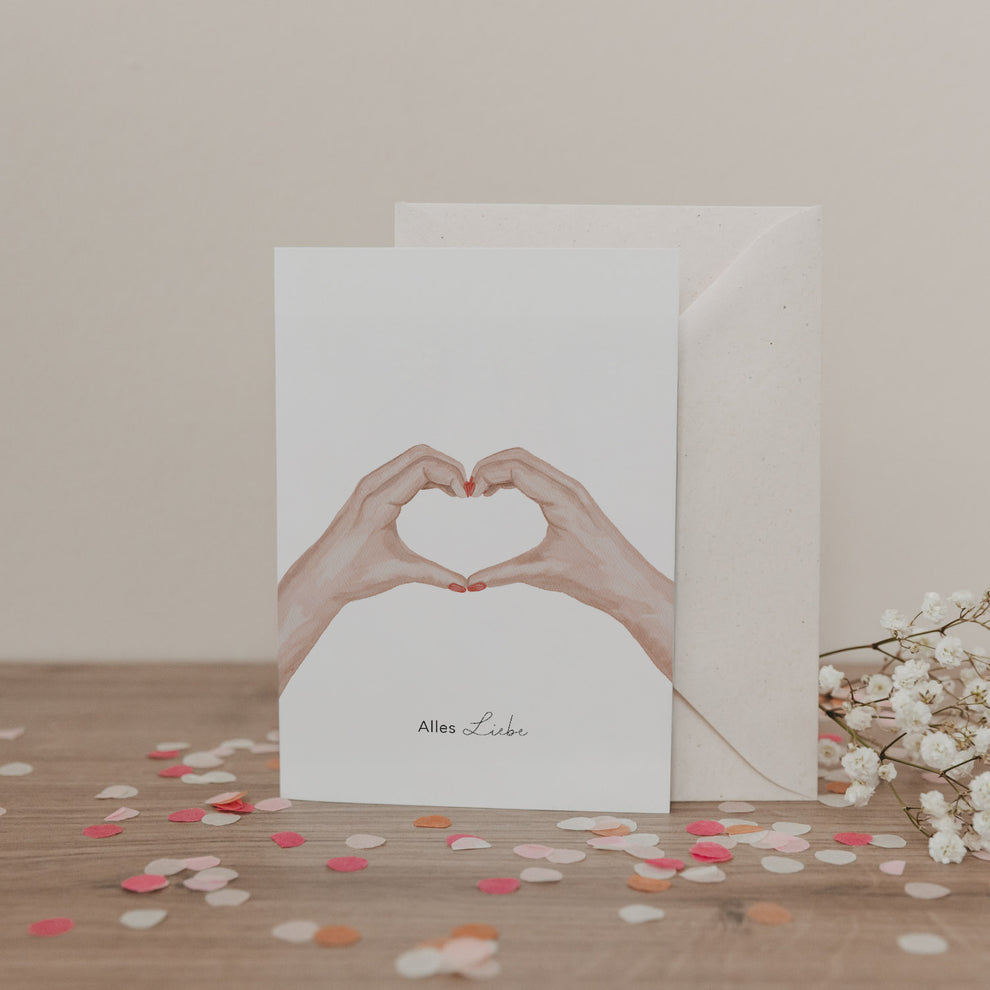 Klappkarte Hearthands (VE = 10 Stk.)