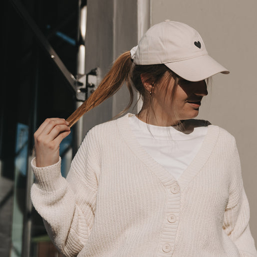 Cap beige Herz (VE = 4 Stk.)