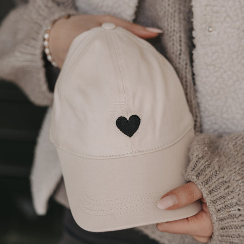 Cap beige Herz (VE = 4 Stk.)