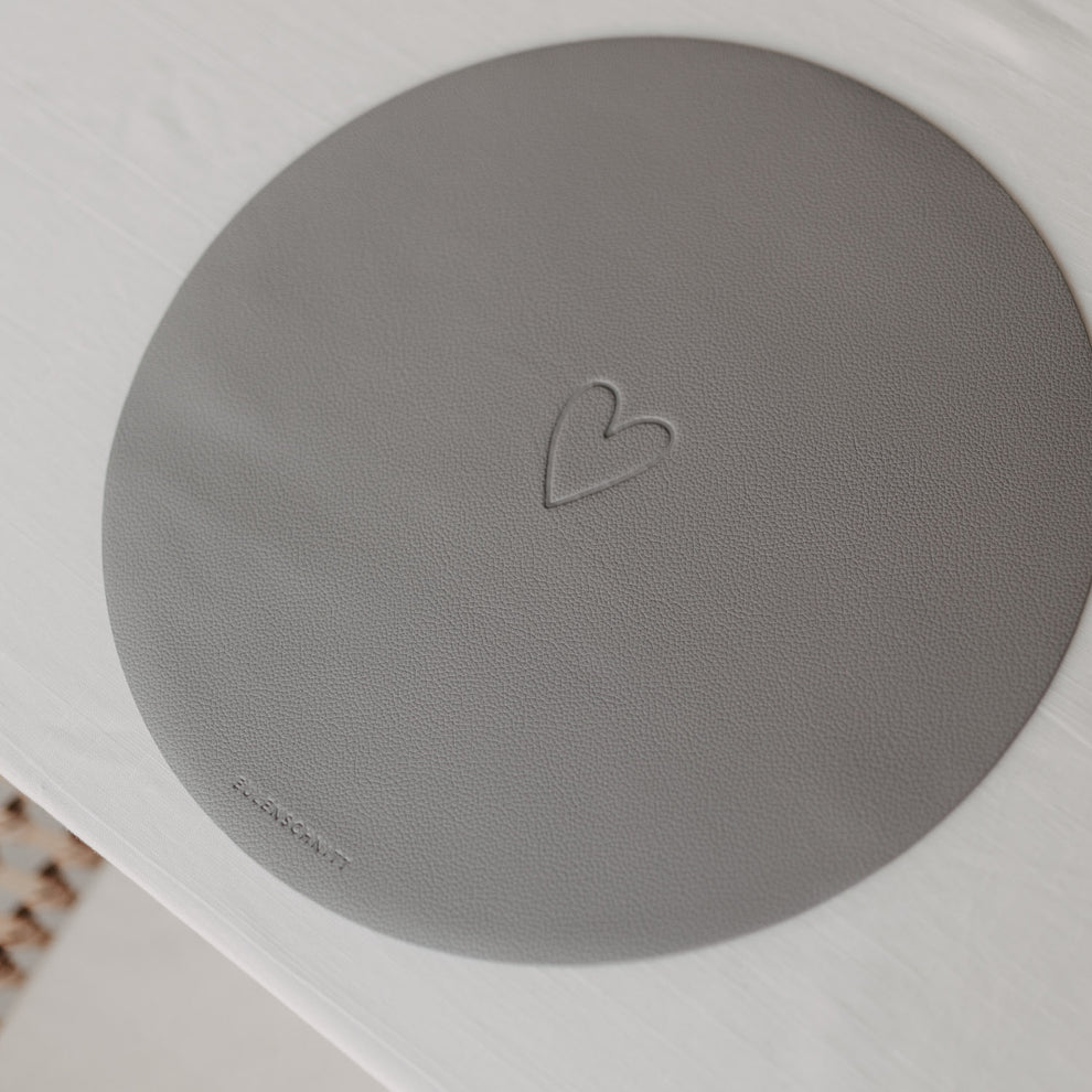 Wendbares Platzset Herz Grau (VE = 6 Stk.)