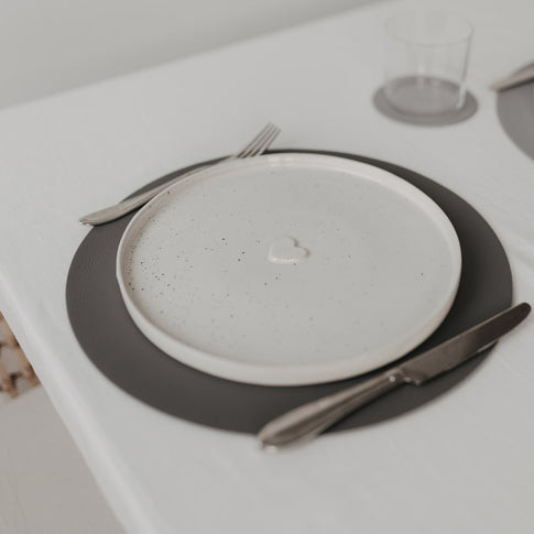 Wendbares Platzset Herz Grau (VE = 6 Stk.)