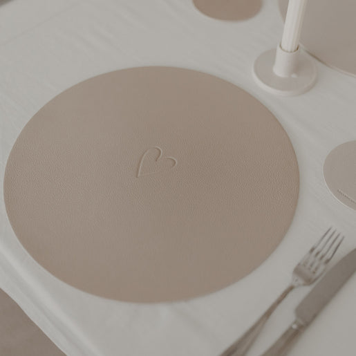 Wendbares Platzset Herz Creme (VE = 6 Stk.)