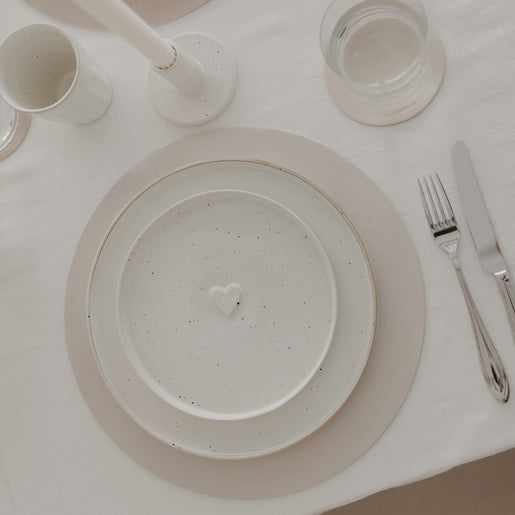 Wendbares Platzset Herz Creme (VE = 6 Stk.)