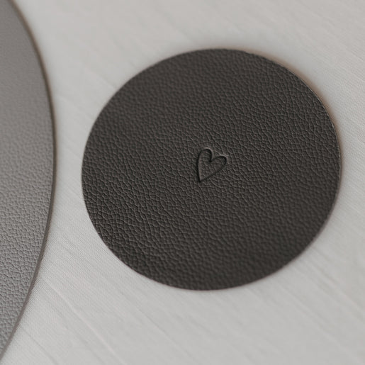 Wendbare Untersetzer Herz 2er Set Grau (VE = 6 Stk.)