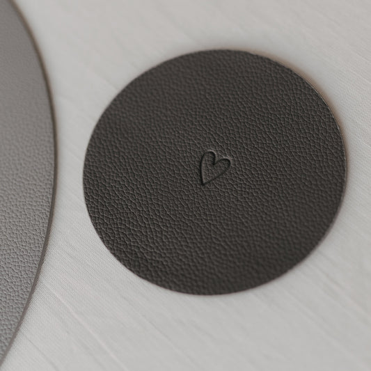 Wendbare Untersetzer Herz 2er Set Grau (VE = 6 Stk.)