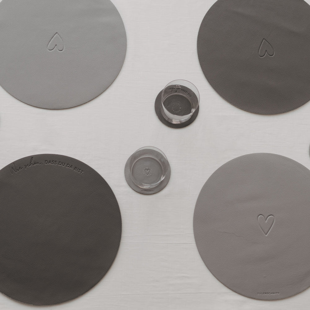 Wendbare Untersetzer Herz 2er Set Grau (VE = 6 Stk.)