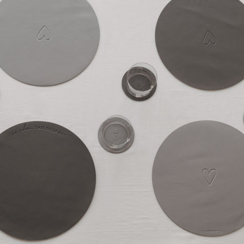 Wendbare Untersetzer Herz 2er Set Grau (VE = 6 Stk.)