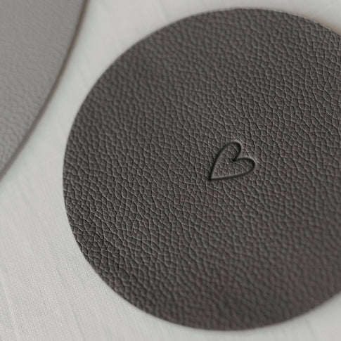 Wendbare Untersetzer Herz 2er Set Grau (VE = 6 Stk.)