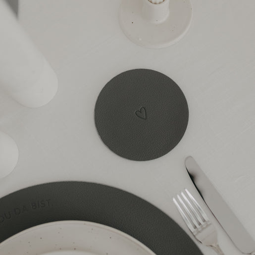 Wendbare Untersetzer Herz 2er Set Grau (VE = 6 Stk.)